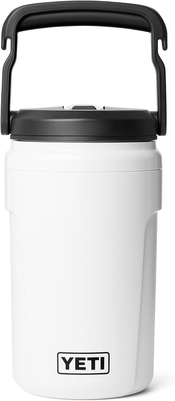 YETI Silo 40 oz Insulated Magslider Straw Cap Water Jug Leakproof, Lightweight Sports Bottle with Fence Hook Handle Keeps Drinks Ice-Cold Ideal for Gym, Sports & Tournaments, White