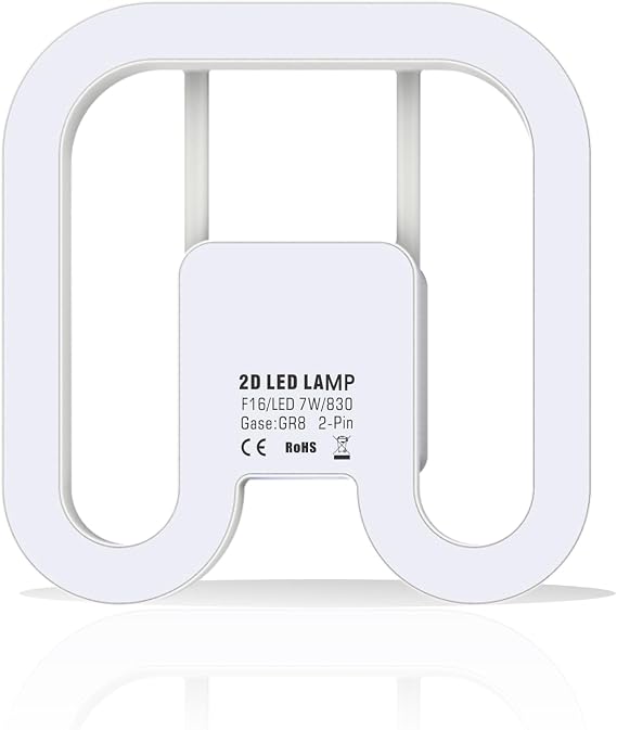 IHYCTV GR8 2 Pin Bulb, 7W LED 2D Retrofit for ECG CCG, Direct Replacement for DD 16W Compact Fluorescent Lamps, 1000lm, 3000K, 830, Warm White Light, Frosted (1 Pack) [Energy Class D]