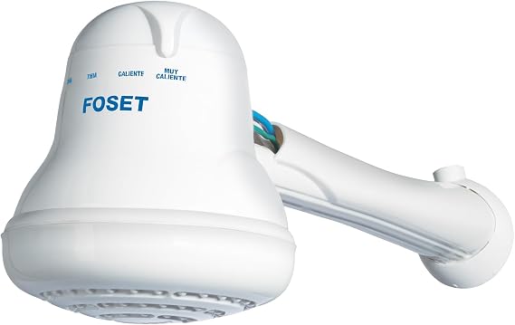 Foset Electric Shower Head - Instant Hot Water, 4 Temperature Settings, Hand Shower Head with 5 ft Hose Included (Model 49491)