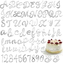 64 Pcs Acrylic Letters Cake Topper, Silver Alphabet A-Z & Numbers 0-9 for Personalized Cake Decor, Wedding, Birthday Party, Baby Shower Supplies