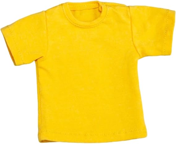 Doll Clothes for 1/6 Scale Figures, Pair of Clothes, T-shirt, Fashionable Costume, Miniature Couple Outfits for 12-inch Figures, Yellow