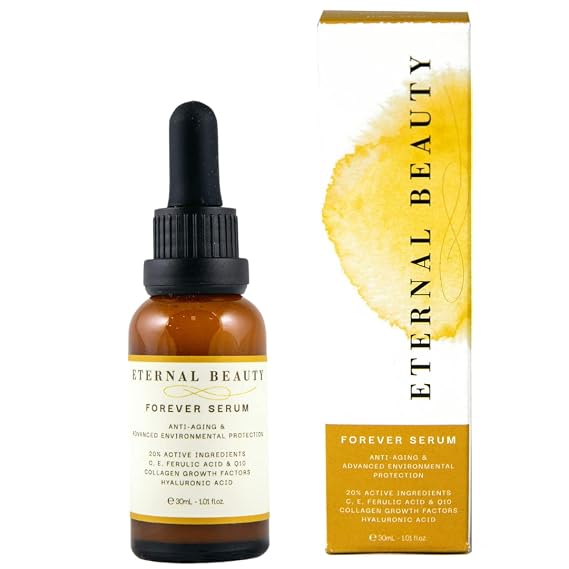Forever Serum Advance Environmental Protection for Visible Anti-Aging Benefits- 20% Active ingredient (Vitamin C, E- Ferulic Acid -Q10-Collagen Growth Factors-) Made in the USA-Vegan