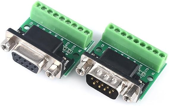 DB9 adapter plate screw single and double/row terminal block 9 pins 9 holes RS232 RS485(9-hole female adapter plate)