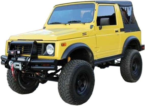 King 4WD Premium Replacement Soft Top - Black Diamond Material with 31% Tinted Windows - Suitable for Suzuki Samurai 1986-1994 - Requires Factory Original Soft Top Hardware