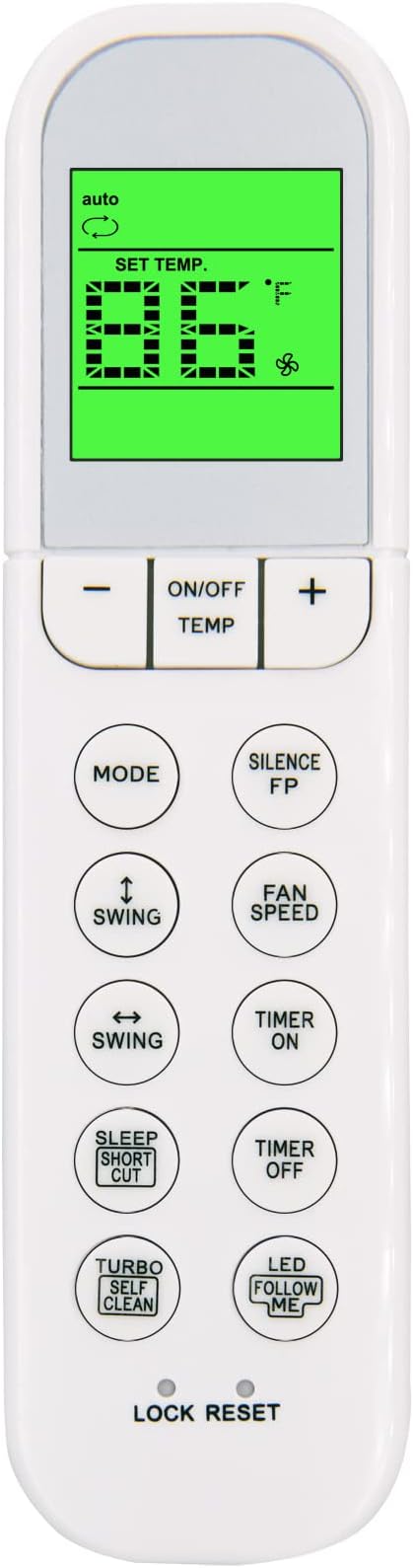 Replacement Remote Control for Midea ComfortStar FrigidaireAC Cooper&Hunter AC Air Conditioner RG36B/BGE RG36F/BGEF RG36A/BGEF-AR3 RG36B/BGCE RG36Y1/BGCEFU2 RG36F1/BGEFU1 RG36B4(B)/BGE RG36B2/BGEF -C