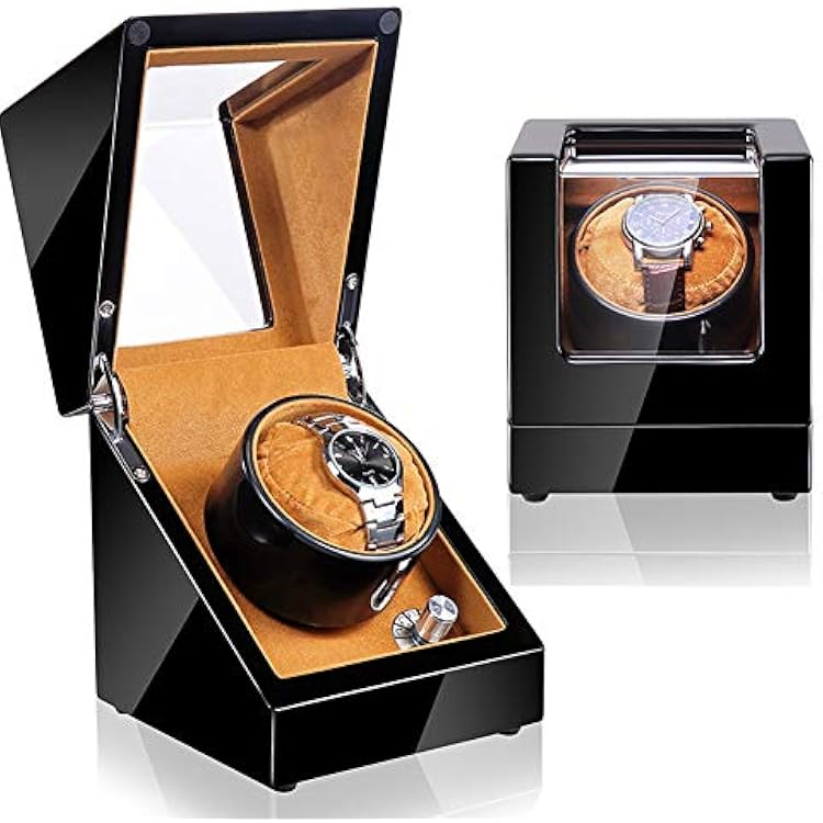 Automatic Watch Winder Box for 1 Wristwatch Watches Winding Case Ultra-Quiet Rotation Turns Per Day Watch Winding Box Jewelry Watch BoxB