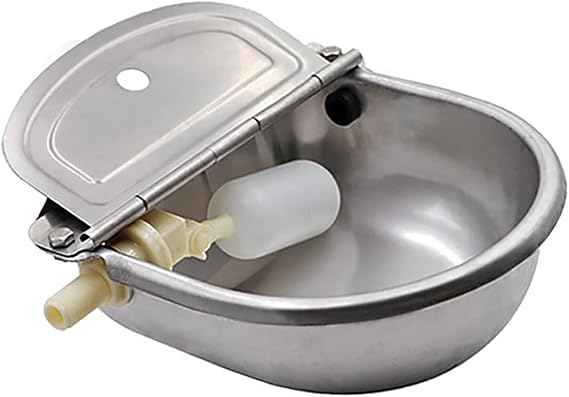 Automatic Livestock Waterer,304 Stainless Steel, for Cattle Dogs Horses | Float Valve Auto Refill,Rust-Proof, Wall Mount,2.5 L, for Large Dogs Chicken Horses Goats,Farm&Yard Outdoor Use