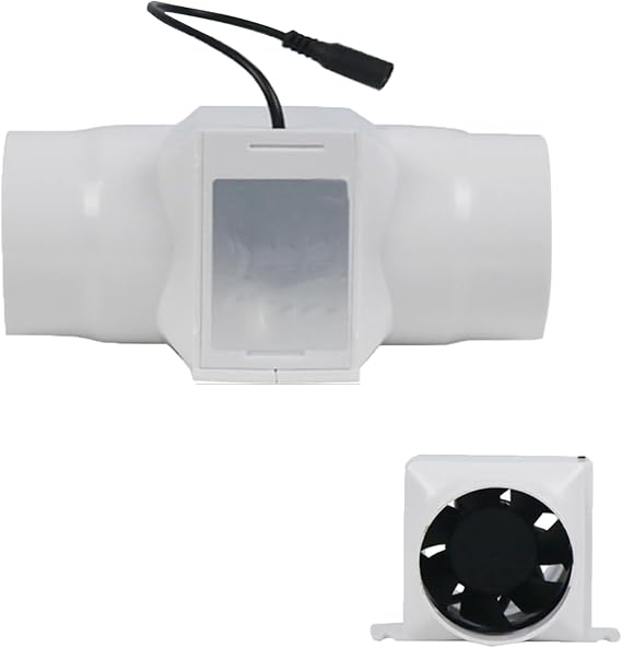 3 inch Inline Booster Duct Fan 6W with Variable Speed Controller Ventilation Cooling Exhaust Fan Low Noise Energy Efficient Blower Can Fan for 3D Printer Bathroom Kitchen(3in, White)