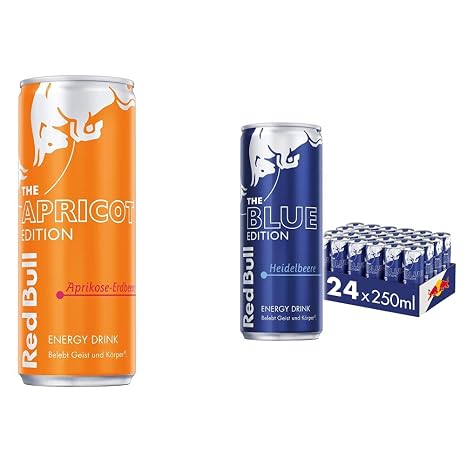 Set: Red Bull Energy Drink Apricot Edition Disposable (24 x 250 ml) & Red Bull Energy Drink Blue Edition Disposable (24 x 250 ml)