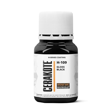 CERAKOTE (Oven Cure) H-Series Gloss Black [ 4oz ] H-109T -Our Ceramic Technology Combines Performance with Color on All- Metals, Polymers + More - (Part B) Included