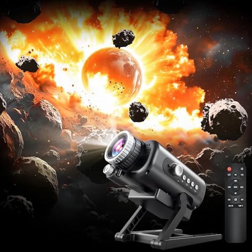 3D Galaxy Star Projector for Bedroom, 60 Themes HD 3D Planetarium Projector with Bluetooth Speaker, 1H2H Timer, Night Light for Bedroom, Home Decor, Valentines Day, Gifts for Girls, Boys Black