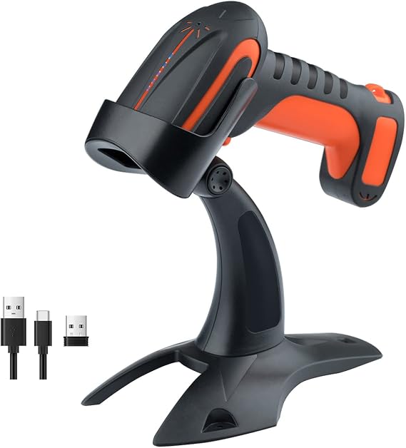 Tera Barcode Scanner 2D Wireless with Stand: Industrial Drop-resistant 8100