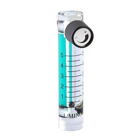 Flow Control Meter, 0.1-5LPM 1L Oxygen Flow Meter Flowmeter with Control Valve for Oxygen Air Gas for Liquids Measuring