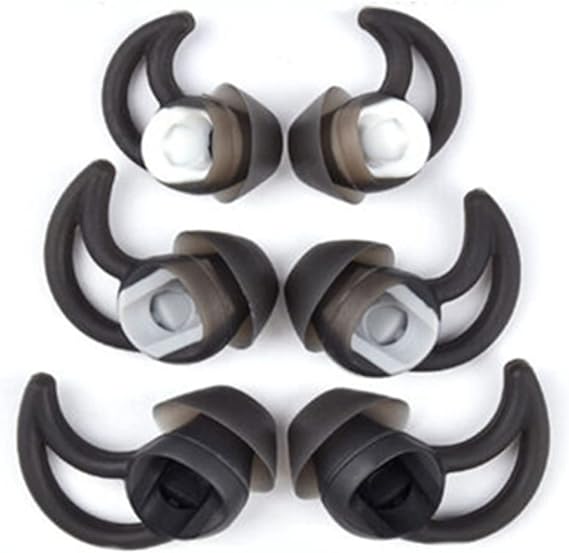 3 Pairs S/M/L Replacement Silicone in Ear Earbud Tips Set Earphone for Bo-se QC20 QC20i SoundSport SIE2i IE2 IE3 Black