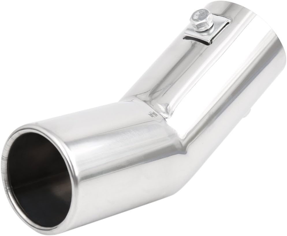 uxcell Universal Fit Diameter 0.75 -1.5 Stainless Steel Chrome Curved Exhaust Tail Muffler Tip Pipe for Vehicle