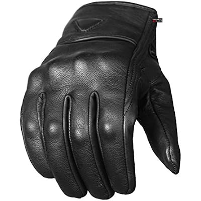 Jackets 4 Bikes Motorcycle Gloves - Premium Leather for Men, Touch Screen, Non-Slip, Motorbike Cruiser Street Biker Protector Glove