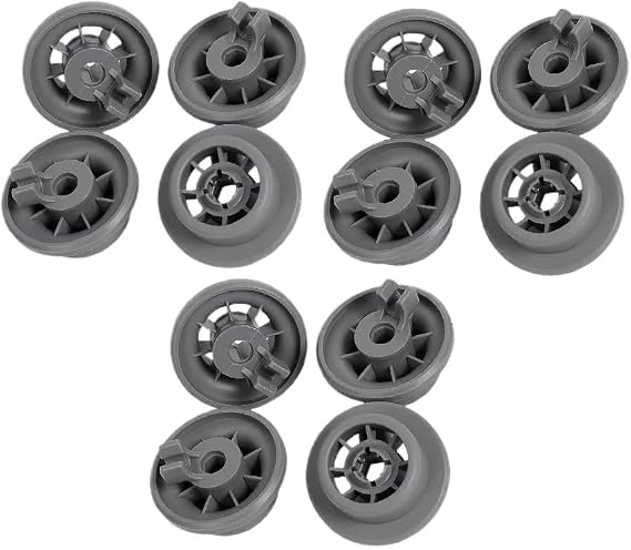 12pcs Dishwasher Lower Basket Wheels for Bosch, Balay, Siemens, Neff - Durable Replacement Parts