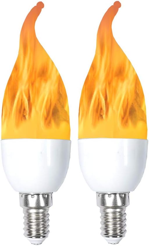 QLEE Led Flame Bulb E12 Candelabra 3 Watt 3 Mode LED Chandelier Bulb Warm White Candle Light for Festival Hotel Bar Party Celebration Events Christmas Decorations