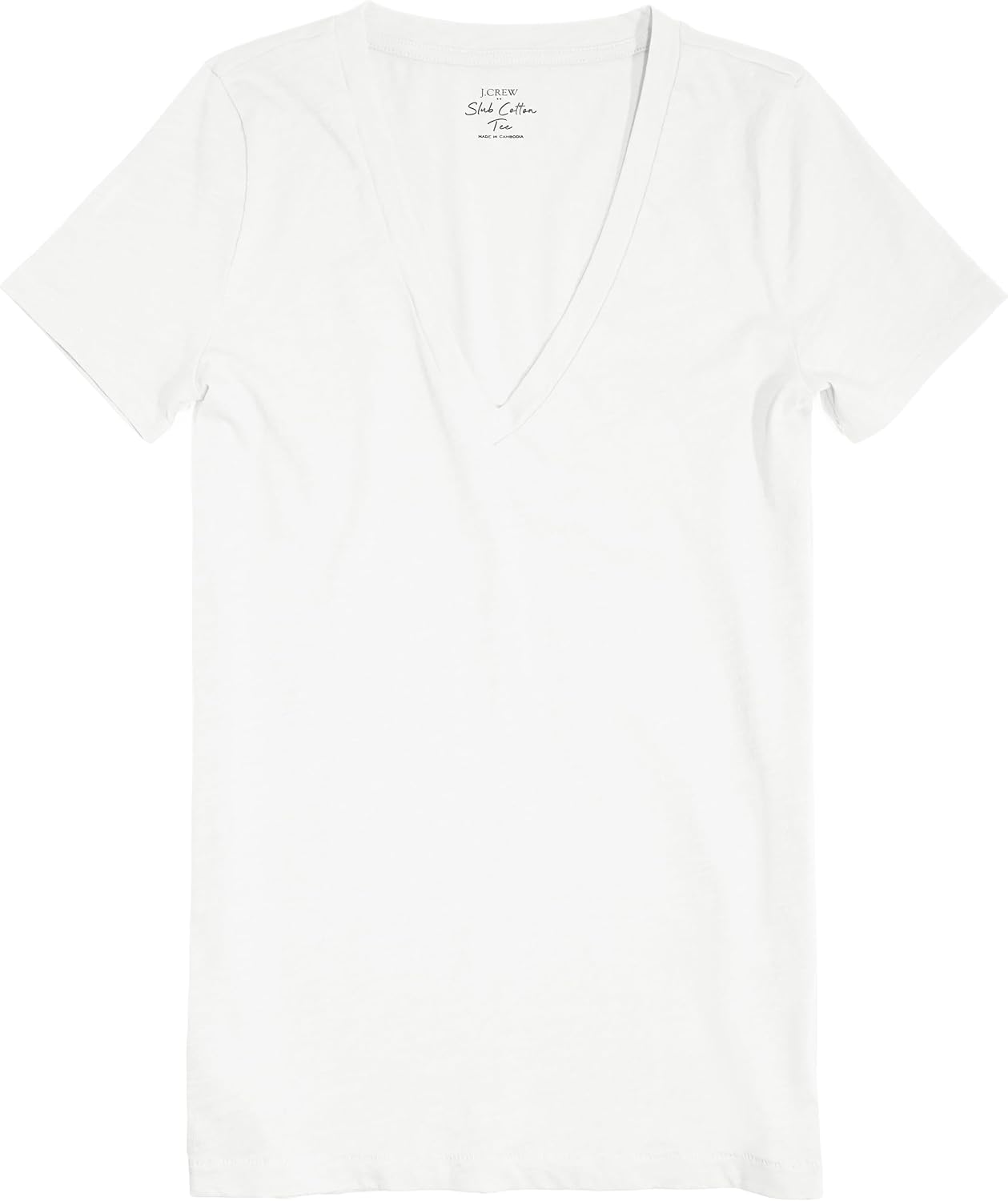 J.Crew Mercantile Womens Short Sleeve Vintage Cotton V-Neck Tee 2X, White