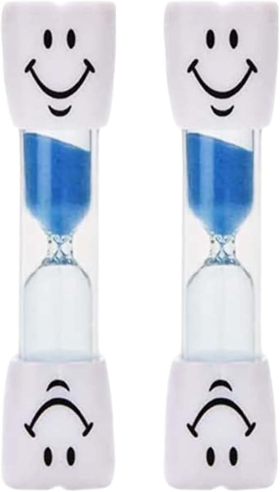 2 Pcs Kids Toothbrush Timer - 2 Minute Hourglass Fun Bathroom and Kitchen Accessories for Dental Hygiene, Kids Habit Education Timer