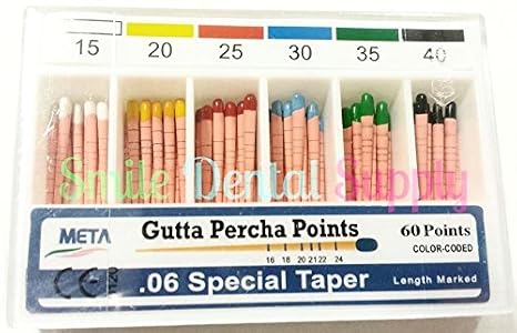 META Gutta PERCHA Points Assorted .06 Special Taper #15-20-25-30-35-40 (60PTS.)