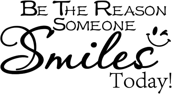 Inspirational Wall Stickers Quotes -Be the Reason Someone Smiles Today- Vinyl Wall Art Decal Positive Removable Decals for Classroom Office Bedroom School Home Decor