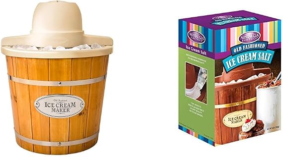 Nostalgia Electric Ice Cream Maker + Ice Cream Rock Salt