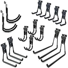 Slatwall Hooks 14 Pack, Heavy Duty Garage Wall Organizer, Multi-Size Hanging Hooks Compatible with Proslat, StoreWALL and HandiWall