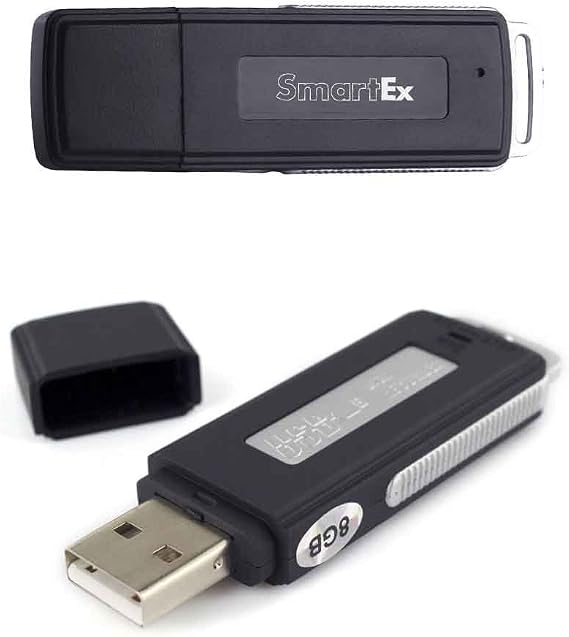SMARTEX Mini Ses Kaydedici 8 GB/150 Saat USB Ses - Mikrofon Casus - Ses Kaydedici Pendrive USB 2'si 1 arada
