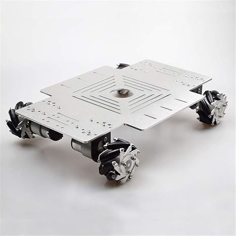 Moebius 4WD Mecanum Wheel Robot Car Chassis Kit Aluminum Robot Platform Large Load with 4pcs DC Motor for Arduino / STM32 DIY Educational Project (Silver)