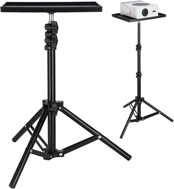 jojofuny Projector Stand Tripod with Adjustable Height and Tray Top