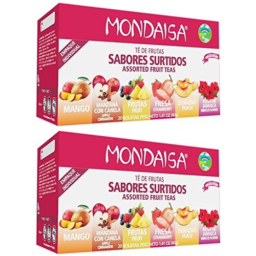 Fruit Teas - Assorted Flavors - Te de Frutas - Sabores Surtidos 2pk 40 satches