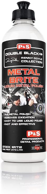 P&S Professional Detail Products - Metal Brite Liquid Metal Polish - Cleans, Polishes & Protects Chrome, Aluminum, Copper & Other Metals - 1 Pint