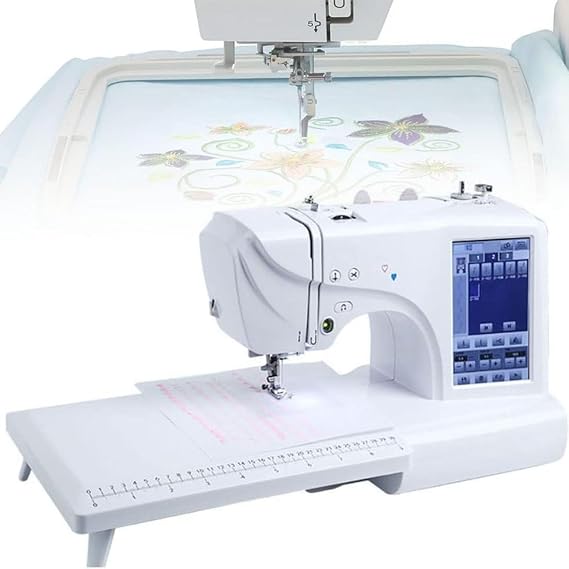 Automatic Sewing Machine Digital Embroidery Machine, 132 Built-In Stitches, Including 210 Built-In Letters & 30 Pattern Borders, 158 Built-In Embroidery Designs, 7'' Lcd Screen and USB Port