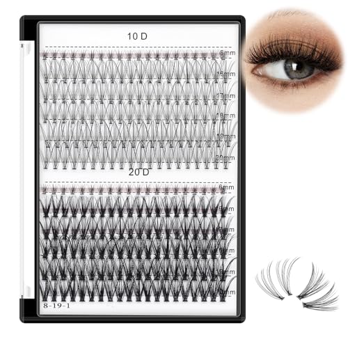 Bodermincer Lash Extension 240pcs C Curl 10D20D Cluster 89101112mm,1011121314mm,1213141516mm Mixed Individual Cluster Lashes 10D20D 1617181920mm and Under Eyelashes