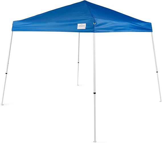 Caravan Canopy Pop-Up Tent V Series 2 12 x 12 ft Slanted Leg Instant Shade, Blue