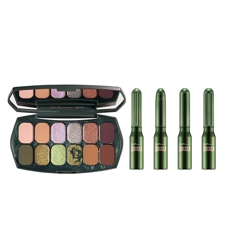 r.e.m. beauty Wicked: For Good | Ozian Forest Eyeshadow & Emerald City Eyeliner Duo | 12-Shade Palette + 4 Metallic Liners | Shimmer, Matte & Glitter Finishes | Blendable, Long-Wear Formulas