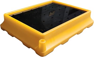 Stackable Anti-Slip Oil Spill Containment Tray, Modular Spill Pallet for Garage & Outdoor Storage, Polyethylene, 20.87x16.93x4.33, Ideal for Oil Drums & Warehouses