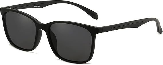 ANRRI Lightweight Polarized Sunglasses for Men Retro Square UV400 Protection