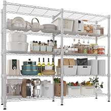 Himimi Storage Shelves-5 Tier Wire Shelving Unit with Leveling Feet, 1500LBS Adjustable Metal Shelves Organizer for Kitchen Garage Pantry Laundry, 60" W*14" D*72" H, Silver