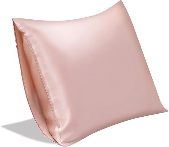 100% Mulberry Silk Pillowcase Without Zipper,Both Sides Pure Silk Breathable Pillow Case for Hair and Skin,19 Momme Grade 6A,1pc,Light Pink,Queen Size 20x30 Inches