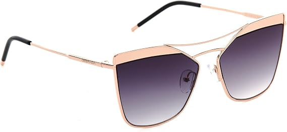 DESPADA, Made In ITALY Retro Fashion Cat Eye Women Sunglasses Metal Frame Plastic Mirrored Lens DS1520 (Gold, Dark Grey)