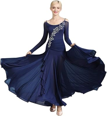Womens Ballroom Competition Dance Dress Modern Waltz Tango Standard Dress