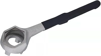 Bung Wrench 55 Gallon Drum,Aluminum Drum Wrench Barrel Wrench Drum Opener Tool for Opening 10 15 20 30 50 55 Gallon Drum,with Plastic Comfortable Dip Handle