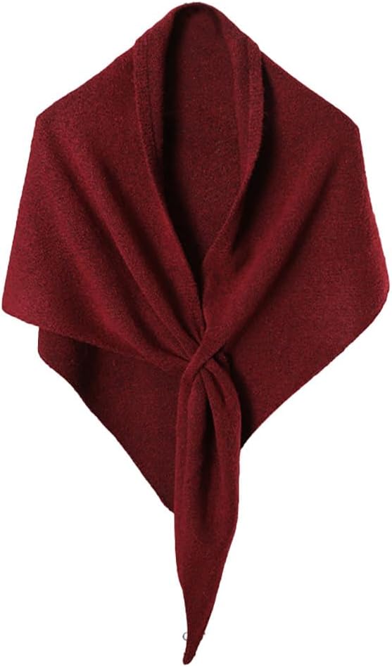 Knit Triangle Shawls Wraps for Women Trendy Solid Color Tie Up Knotted Pashmina Scarf Sweater Fall Winter