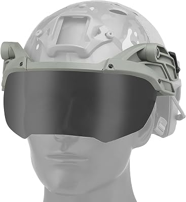 Airsoft Tactical Quick Helmet External Flip Goggles, Goggles with Bicolor Lenses, Side ARC Guides