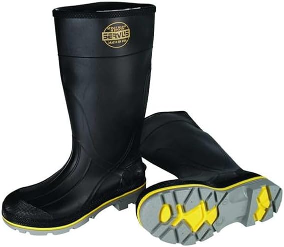 Honeywell Safety 75109-12 Servus XTP Chemical Resistant Men's Safety Hi Boot, Size-12, Black/Yellow/Grey (75109-BLM-120)