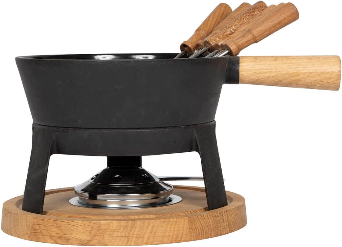 Boska Fondue Set Pro LComplete Cheese Fondue SetSuitable for Every StoveRobustCast IronBlack  60.8 fl oz