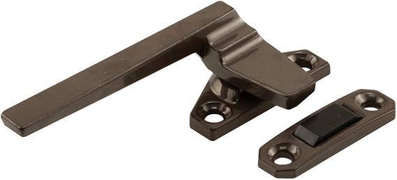 Prime-Line H 3598 Left-Handed Bronze Casement Locking Handle with Offset Base, Diecast Construction, 1-1/2 in on Center Mounting Holes (Single Pack)