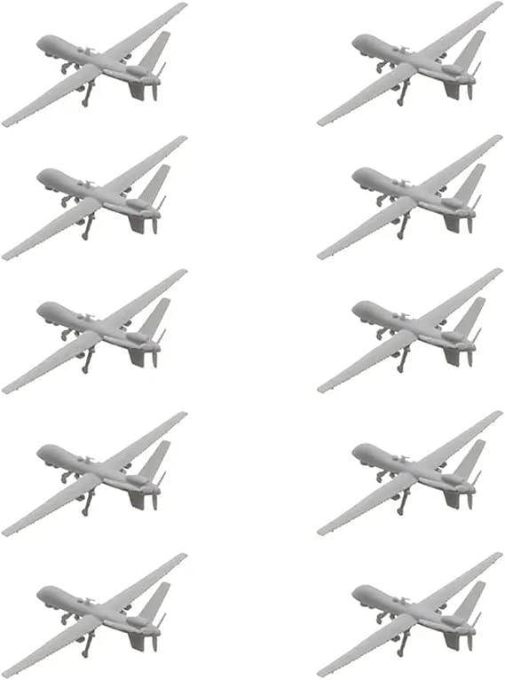 10PCS MQ-9 Reaper Airplane DIY Model 1/2000-1/350 Simulation Unmanned Aerial Vehicle Plane Military Model for Scene Assembly Mould(1/700 (28.5mm))